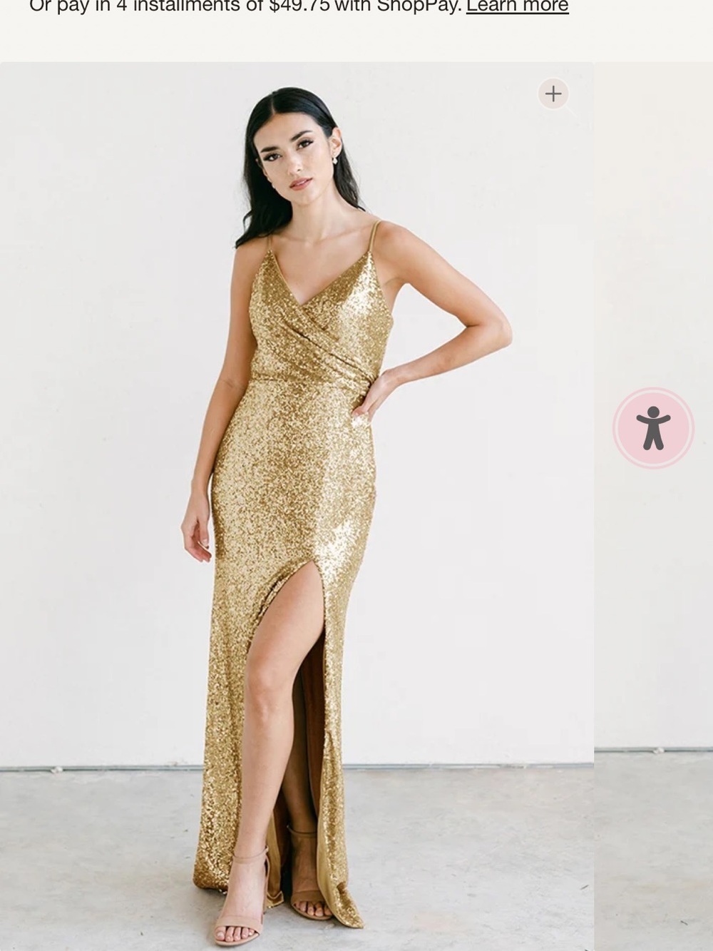 Revelry Gold Sequin Maxi Dress